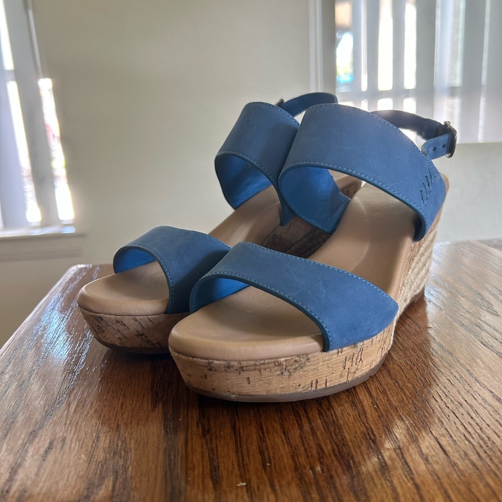 Blue UGG wedge sandals